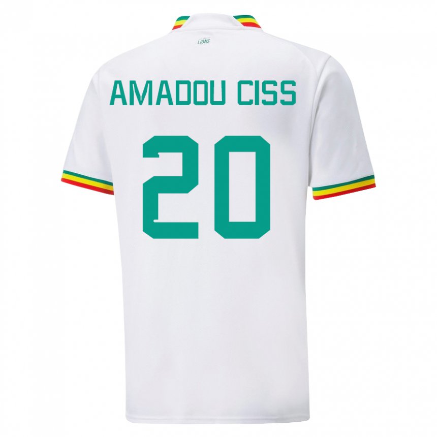 Homem Camisola Senegalesa Amadou Ciss #20 Branco Principal 22-24 Camisa