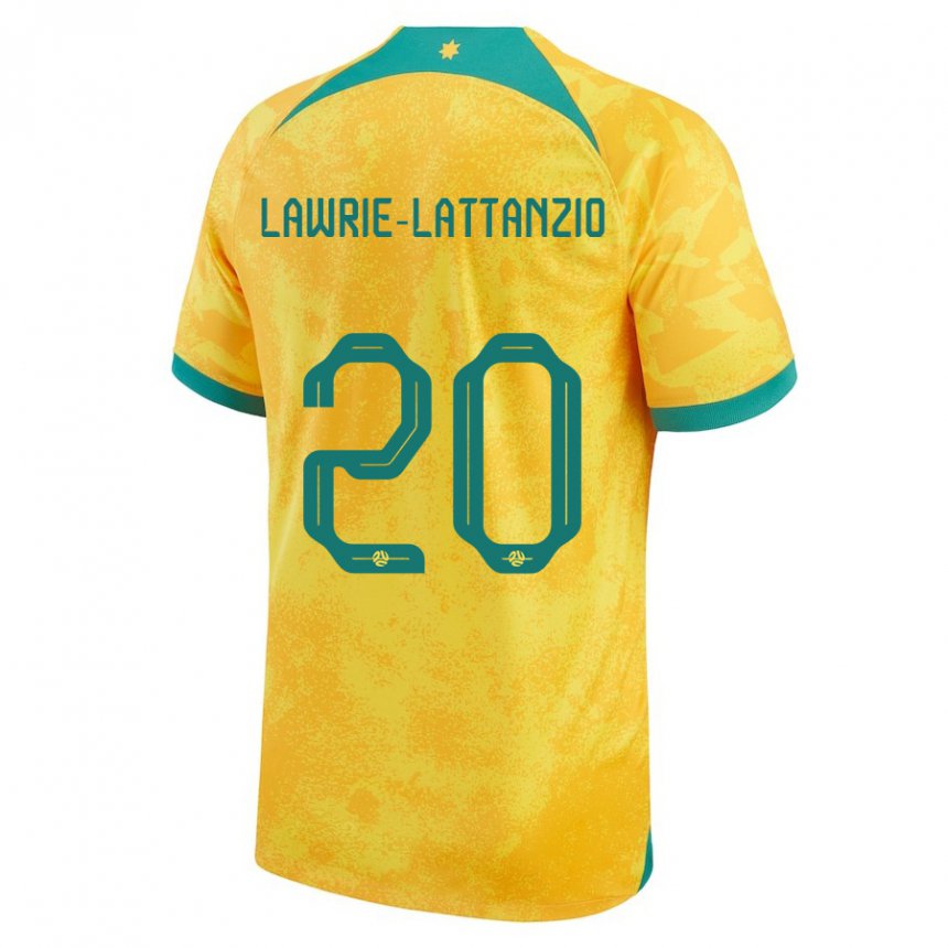 Homem Camisola Australiana Luis Lawrie Lattanzio #20 Dourado Principal 22-24 Camisa