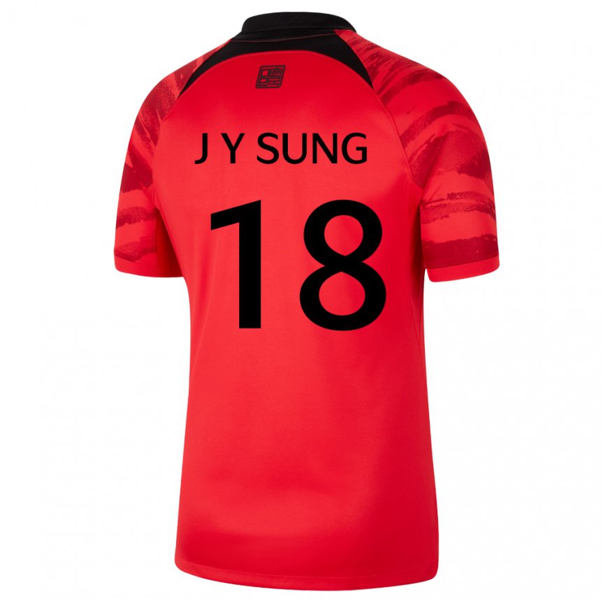Homem Camisola Sul‑coreana Sung Jin Young #18 Vermelho Preto Principal 22-24 Camisa