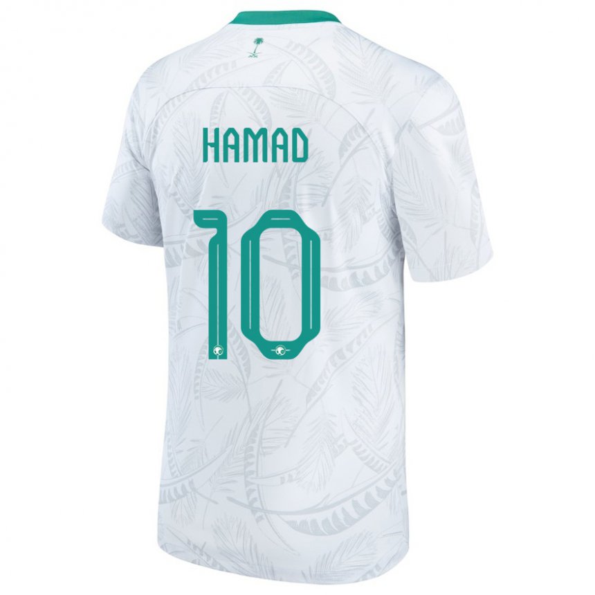 Homem Camisola Saudita Sarah Hamad #10 Branco Principal 22-24 Camisa