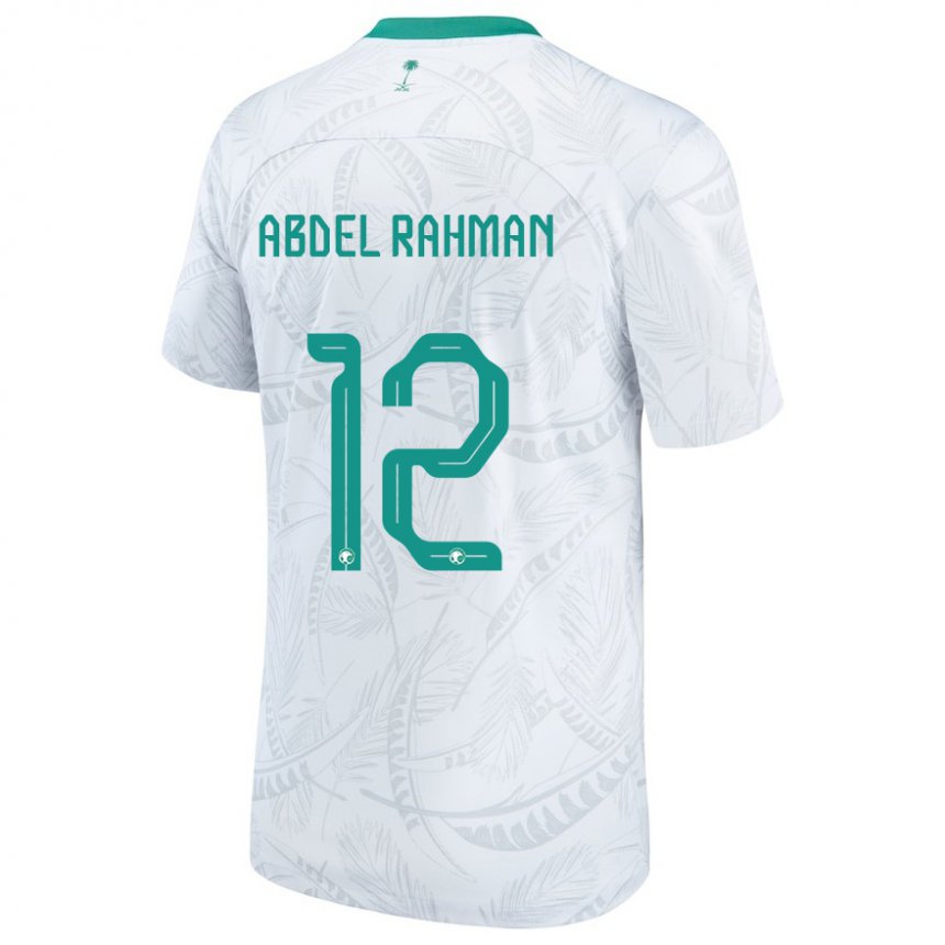 Homem Camisola Saudita Mona Abdel Rahman #12 Branco Principal 22-24 Camisa