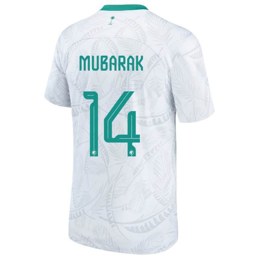 Homem Camisola Saudita Al Bandari Mubarak #14 Branco Principal 22-24 Camisa
