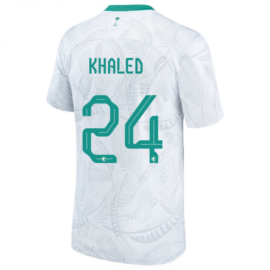 Homem Camisola Saudita Atheer Khaled #24 Branco Principal 22-24 Camisa