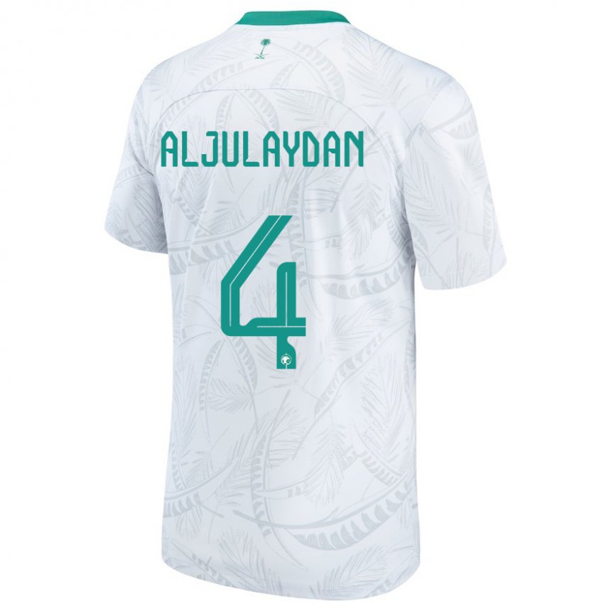 Homem Camisola Saudita Ahmed Aljulaydan #4 Branco Principal 22-24 Camisa