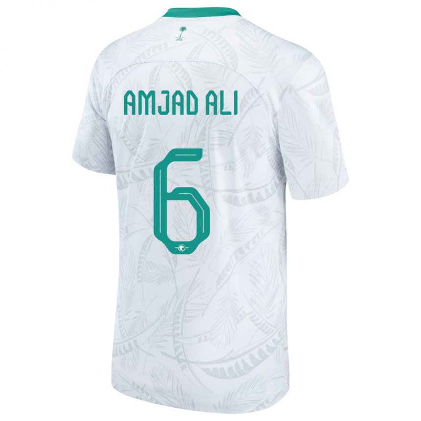 Homem Camisola Saudita Amjad Ali #6 Branco Principal 22-24 Camisa