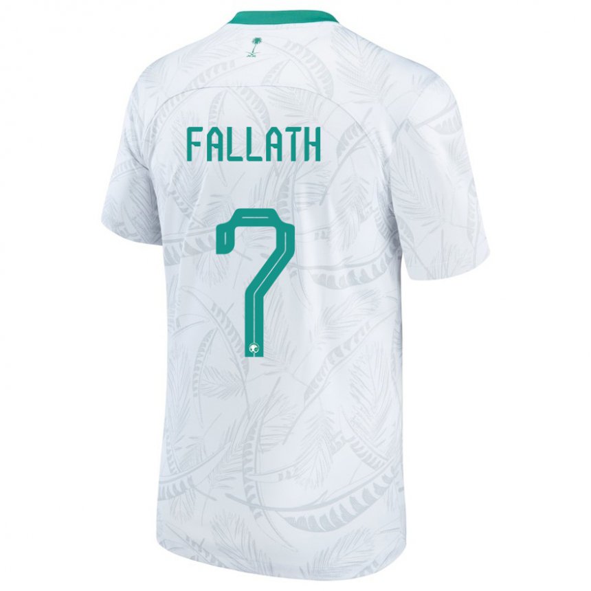 Homem Camisola Saudita Fahad Fallath #7 Branco Principal 22-24 Camisa
