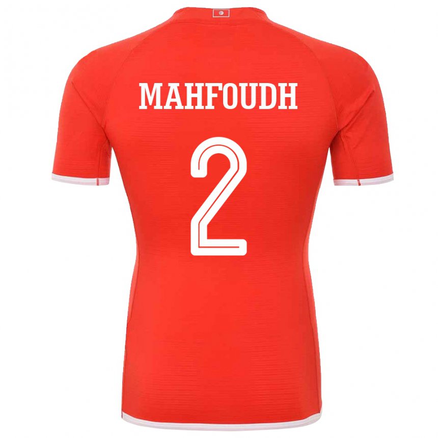 Homem Camisola Tunisiana Dhikra Mahfoudh #2 Vermelho Principal 22-24 Camisa