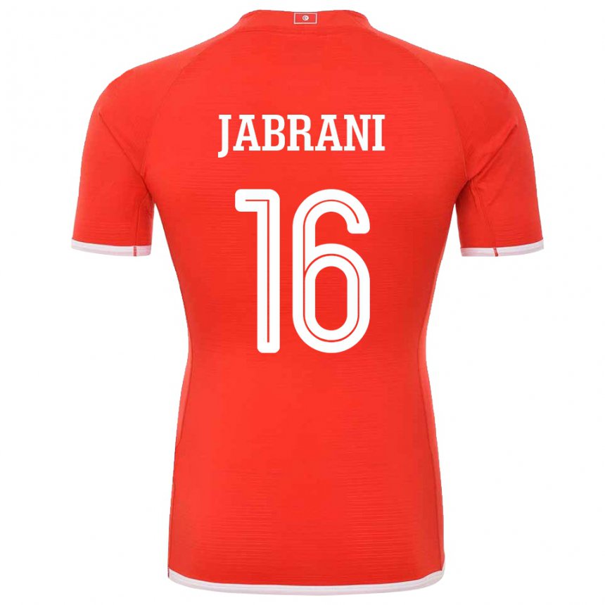 Homem Camisola Tunisiana Soulaima Jabrani #16 Vermelho Principal 22-24 Camisa