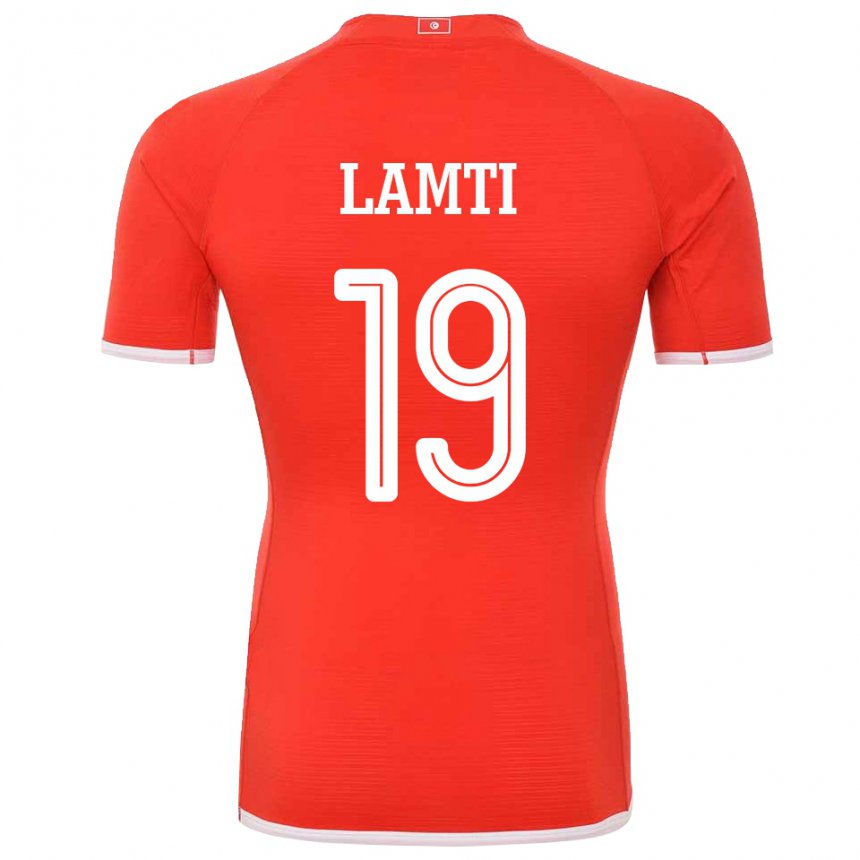 Homem Camisola Tunisiana Chirine Lamti #19 Vermelho Principal 22-24 Camisa