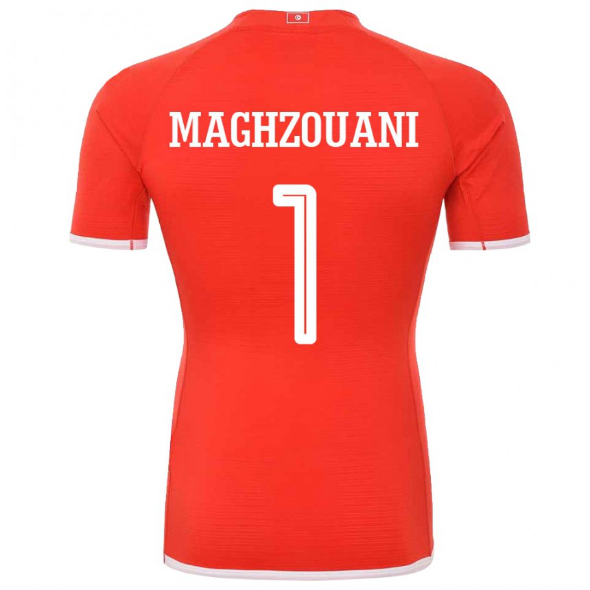 Homem Camisola Tunisiana Wassim Maghzouani #1 Vermelho Principal 22-24 Camisa