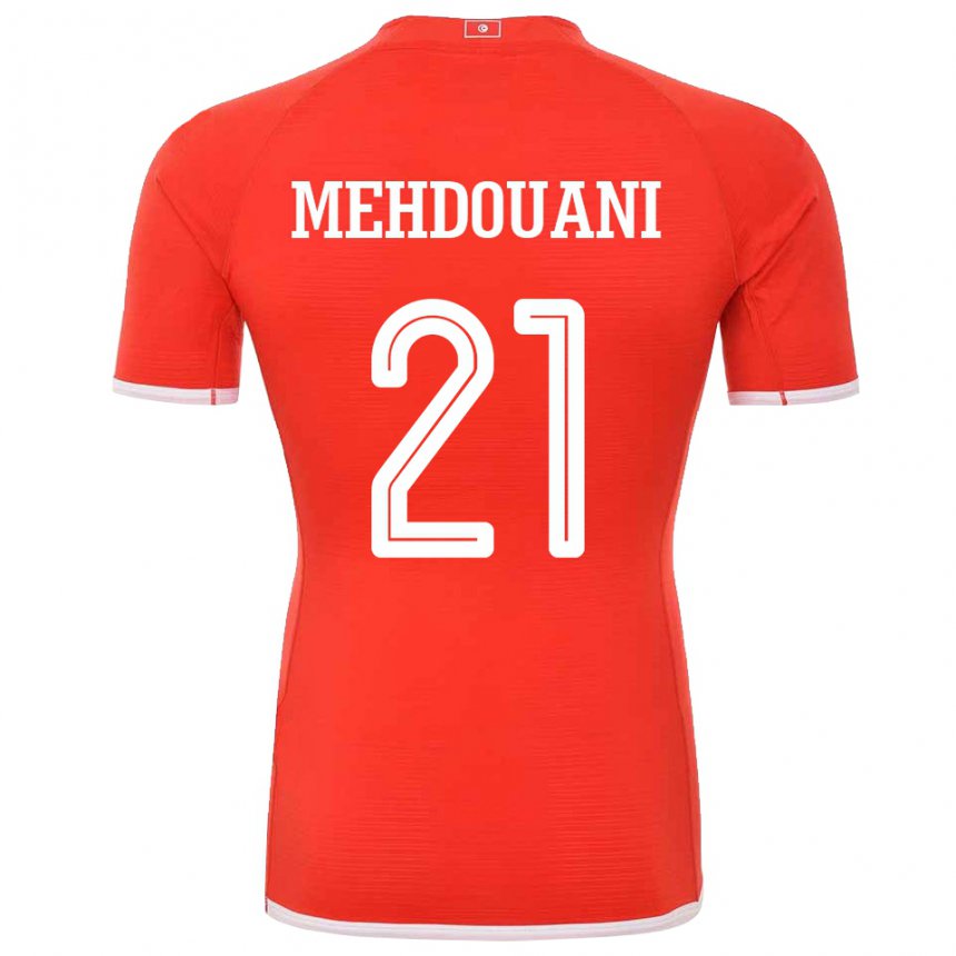 Homem Camisola Tunisiana Firas Mehdouani #21 Vermelho Principal 22-24 Camisa