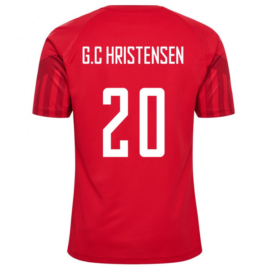 Homem Camisola Dinamarquesa Gustav Christensen #20 Vermelho Principal 22-24 Camisa