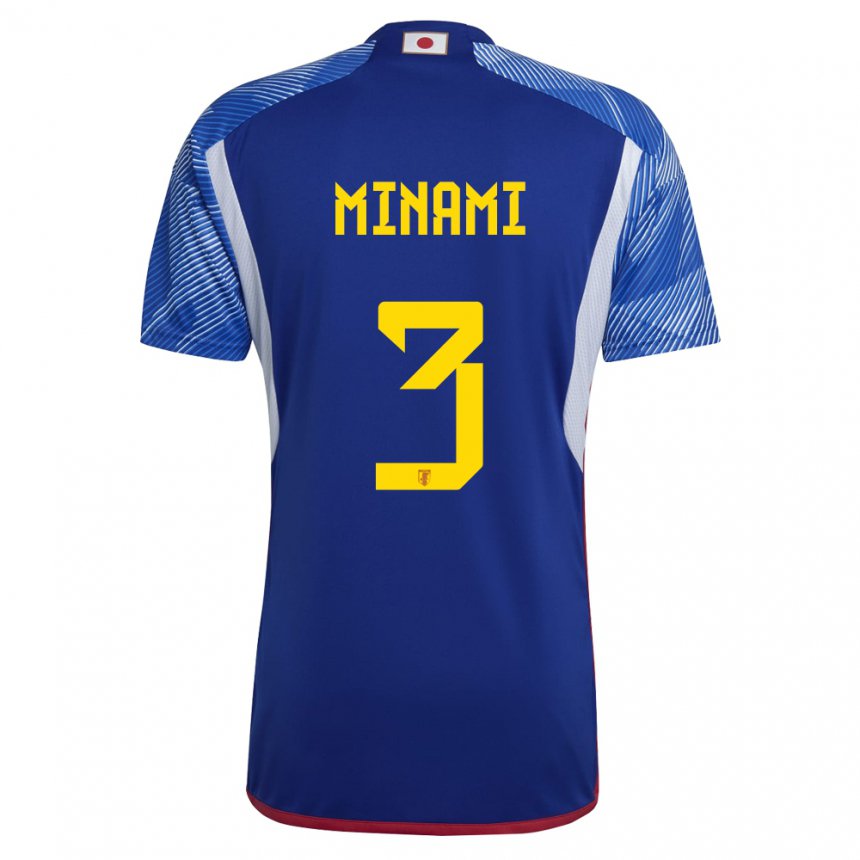 Homem Camisola Japonesa Moeka Minami #3 Azul Real Principal 22-24 Camisa