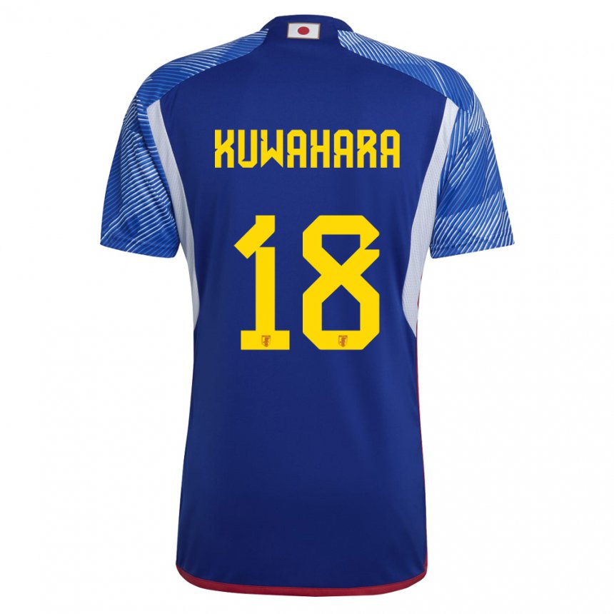 Homem Camisola Japonesa Rikuto Kuwahara #18 Azul Real Principal 22-24 Camisa