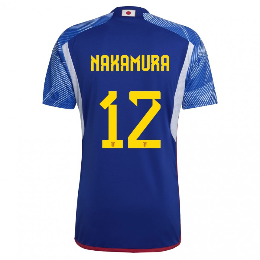 Homem Camisola Japonesa Keisuke Nakamura #12 Azul Real Principal 22-24 Camisa
