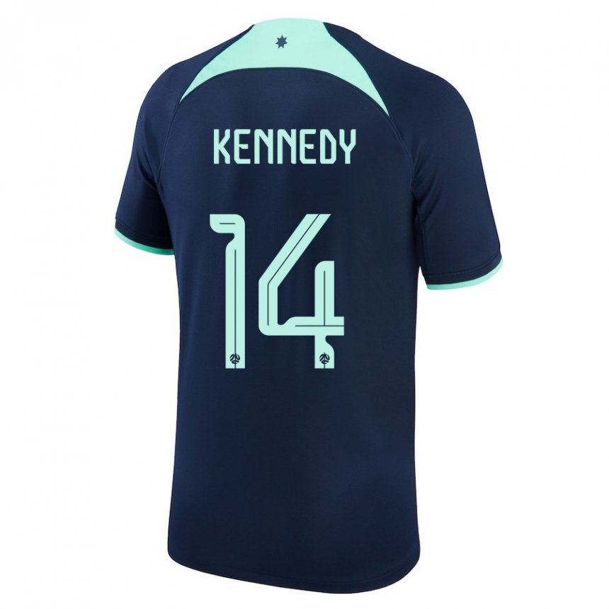Homem Camisola Australiana Alanna Kennedy #14 Azul Escuro Alternativa 22-24 Camisa
