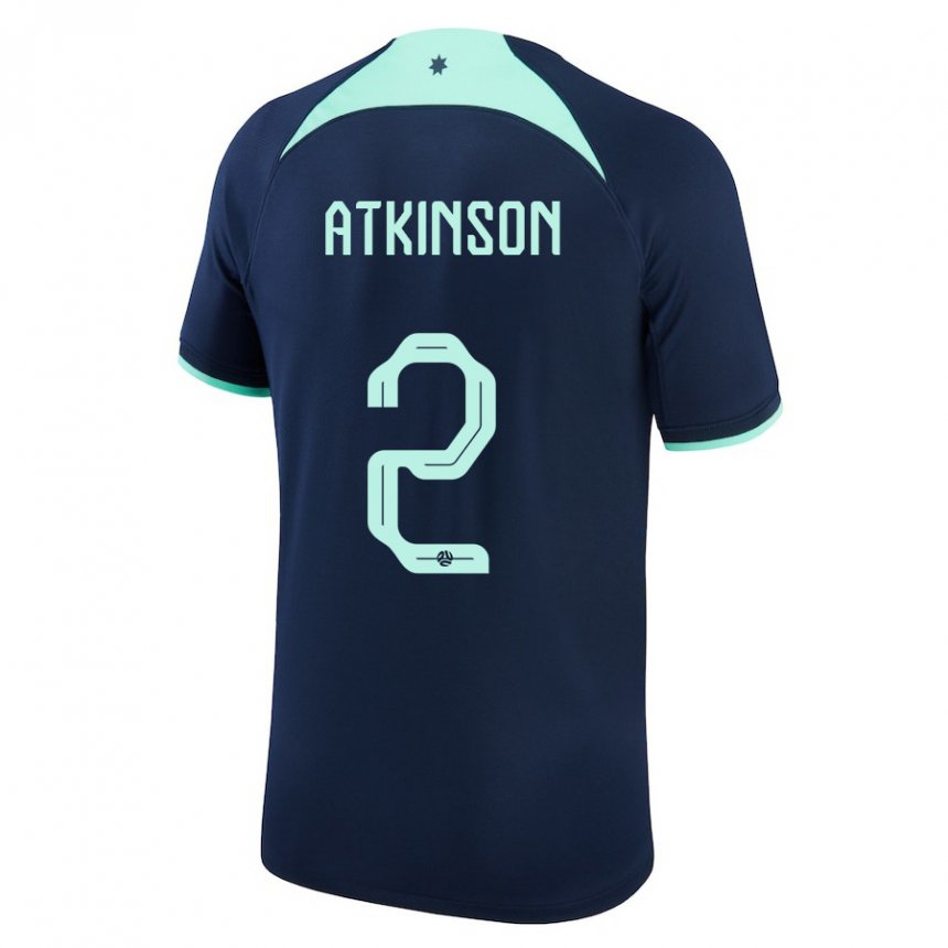 Homem Camisola Australiana Nathaniel Atkinson #2 Azul Escuro Alternativa 22-24 Camisa