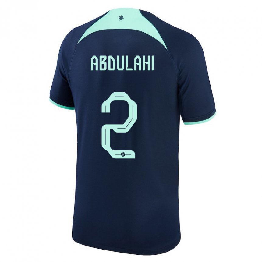 Homem Camisola Australiana Idrus Abdulahi #2 Azul Escuro Alternativa 22-24 Camisa