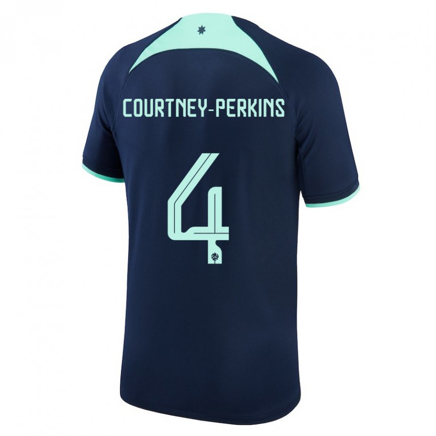 Homem Camisola Australiana Jordan Courtney Perkins #4 Azul Escuro Alternativa 22-24 Camisa