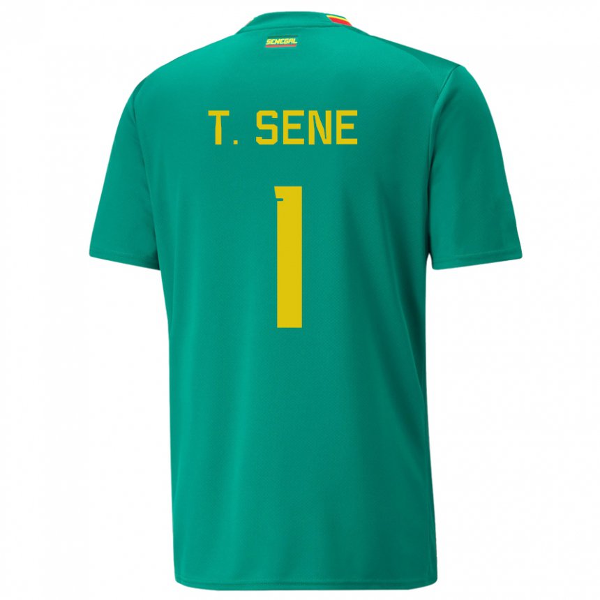 Homem Camisola Senegalesa Thiaba Gueye Sene #1 Verde Alternativa 22-24 Camisa