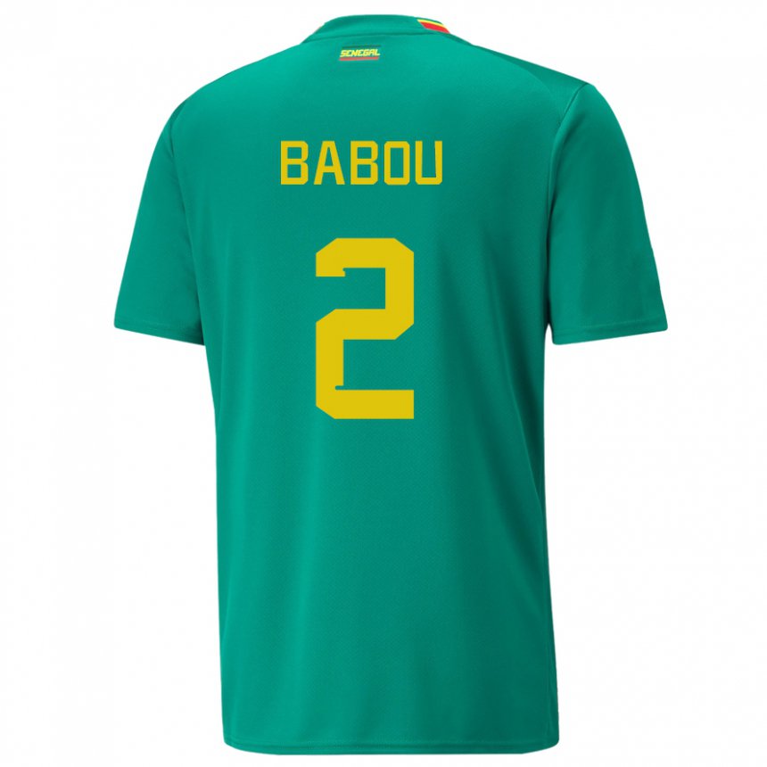 Homem Camisola Senegalesa Marieme Babou #2 Verde Alternativa 22-24 Camisa