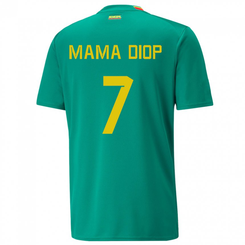 Homem Camisola Senegalesa Mama Diop #7 Verde Alternativa 22-24 Camisa