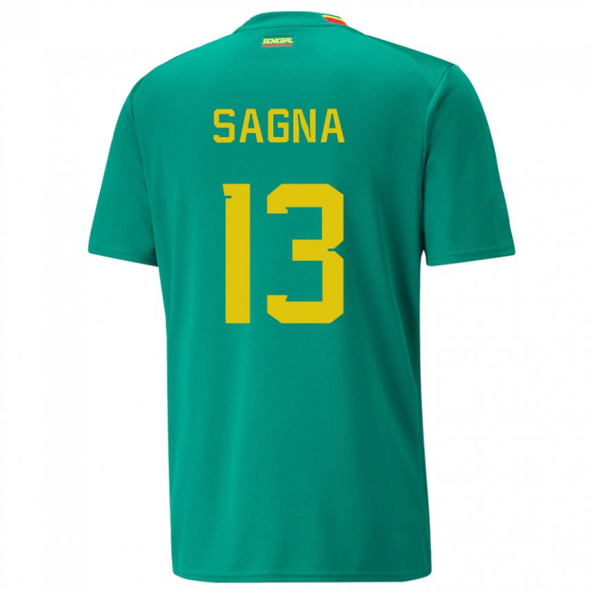 Homem Camisola Senegalesa Jeannette Sagna #13 Verde Alternativa 22-24 Camisa