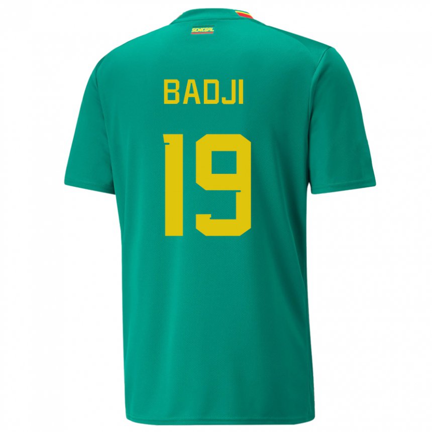 Homem Camisola Senegalesa Youssouph Badji #19 Verde Alternativa 22-24 Camisa