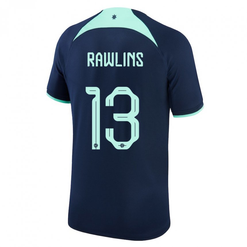 Homem Camisola Australiana Joshua Rawlins #13 Azul Escuro Alternativa 22-24 Camisa