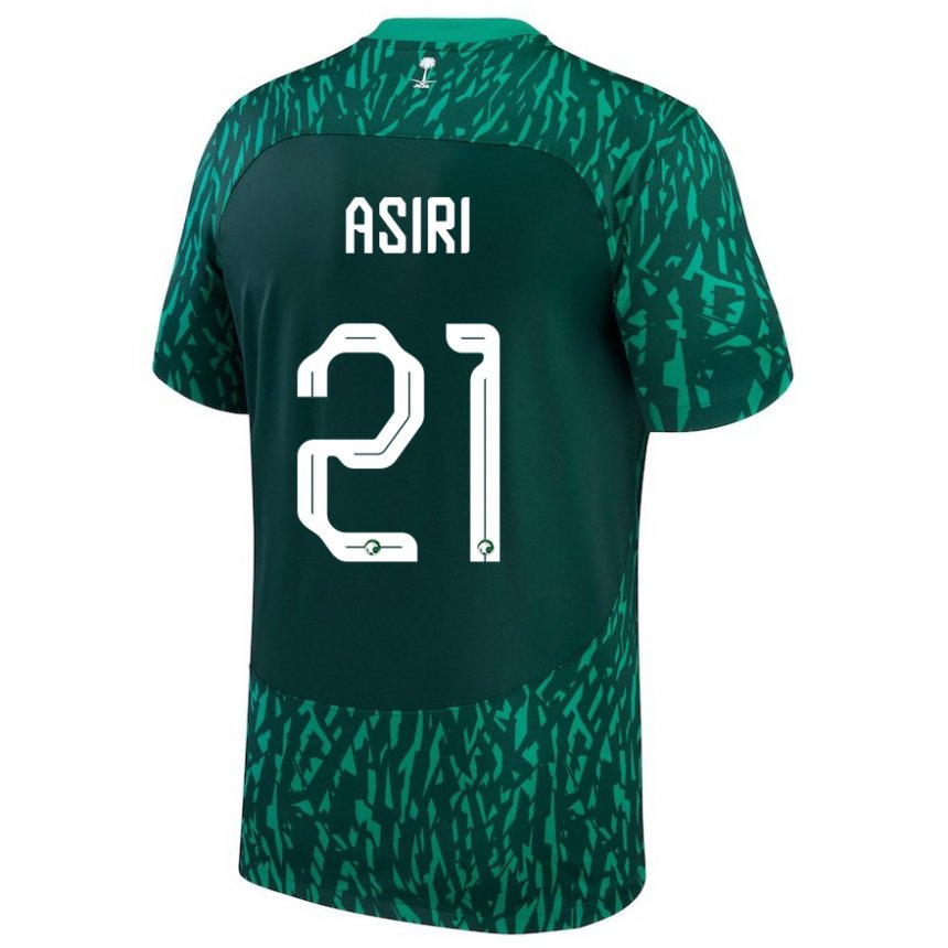 Homem Camisola Saudita Haitham Asiri #21 Verde Escuro Alternativa 22-24 Camisa