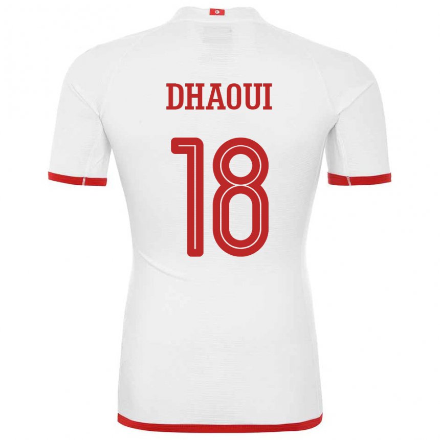 Homem Camisola Tunisiana Mouhamed Dhaoui #18 Branco Alternativa 22-24 Camisa