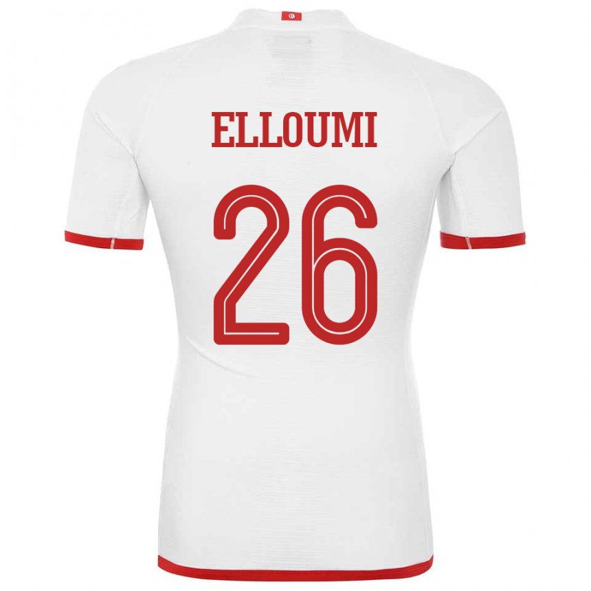 Homem Camisola Tunisiana Khalil Elloumi #26 Branco Alternativa 22-24 Camisa