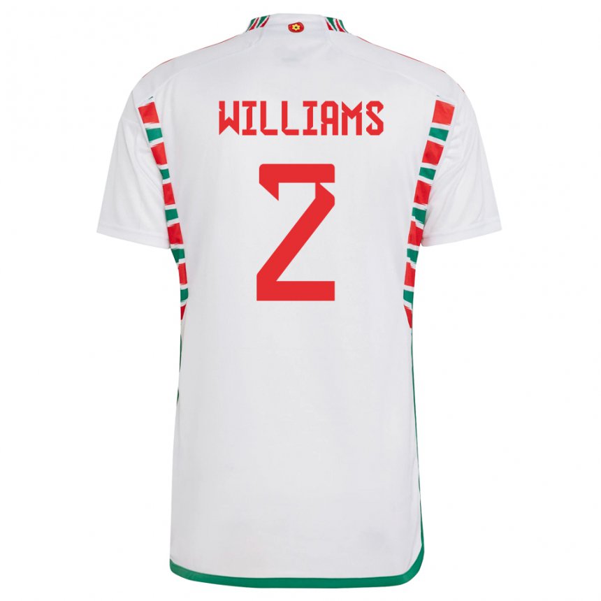 Homem Camisola Galesa Morgan Williams #2 Branco Alternativa 22-24 Camisa