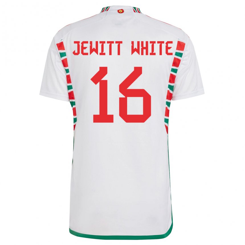 Homem Camisola Galesa Harry Jewitt White #16 Branco Alternativa 22-24 Camisa