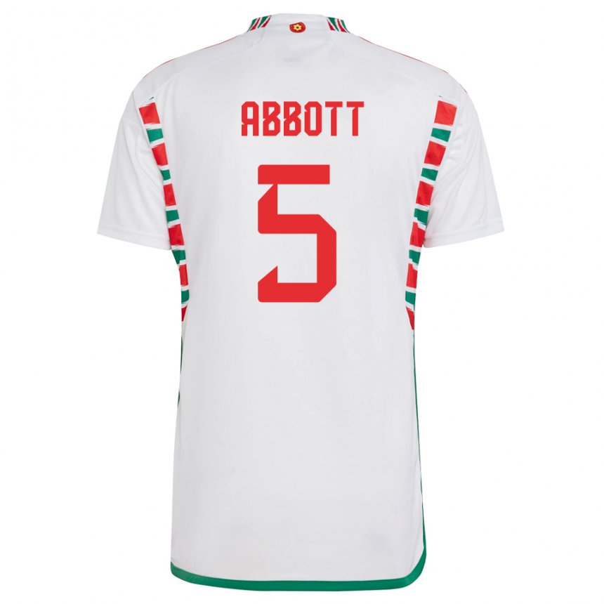 Homem Camisola Galesa George Abbott #5 Branco Alternativa 22-24 Camisa