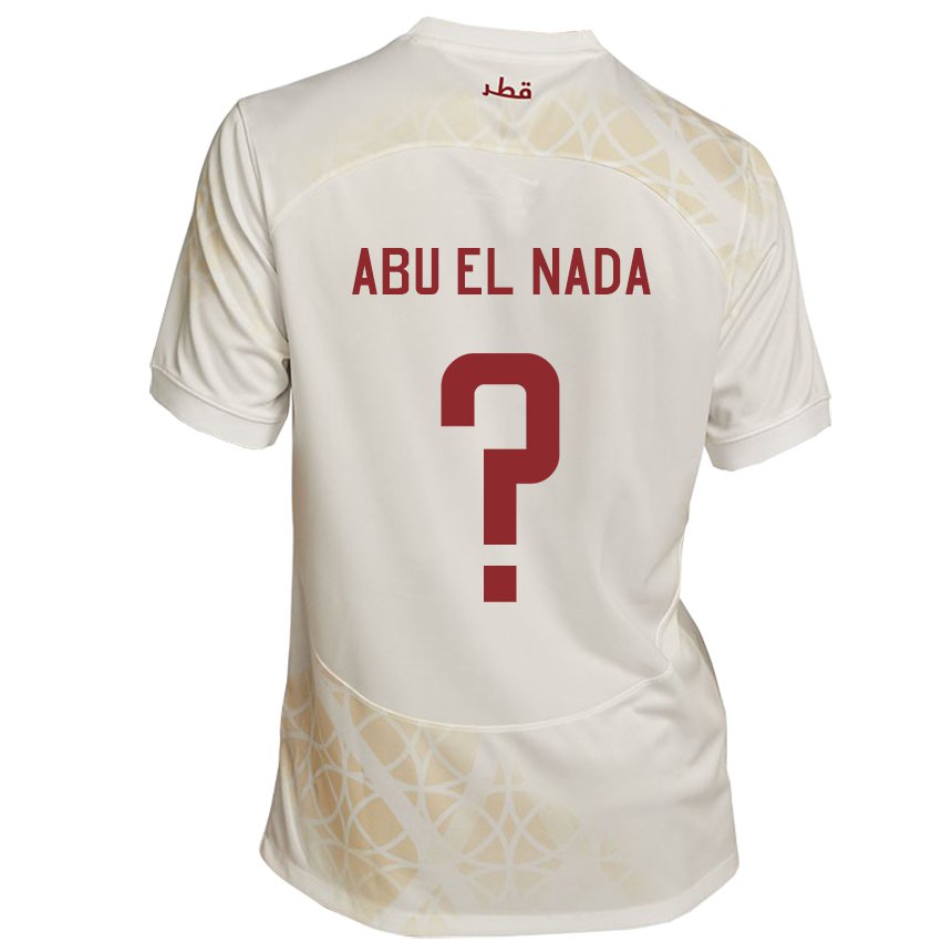 Homem Camisola Catari Mahmoud Abu El Nada #0 Bege Dourado Alternativa 22-24 Camisa
