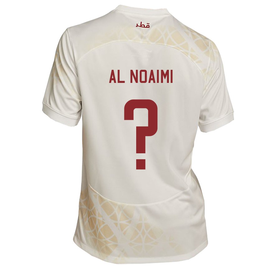 Homem Camisola Catari Mohammad Al Noaimi #0 Bege Dourado Alternativa 22-24 Camisa