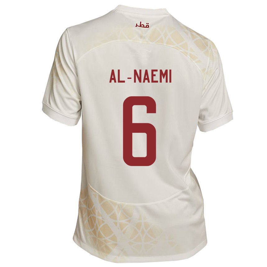 Homem Camisola Catari Reem Al Naemi #6 Bege Dourado Alternativa 22-24 Camisa