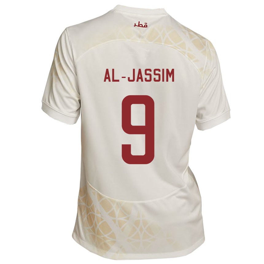 Homem Camisola Catari Kholoud Al Jassim #9 Bege Dourado Alternativa 22-24 Camisa
