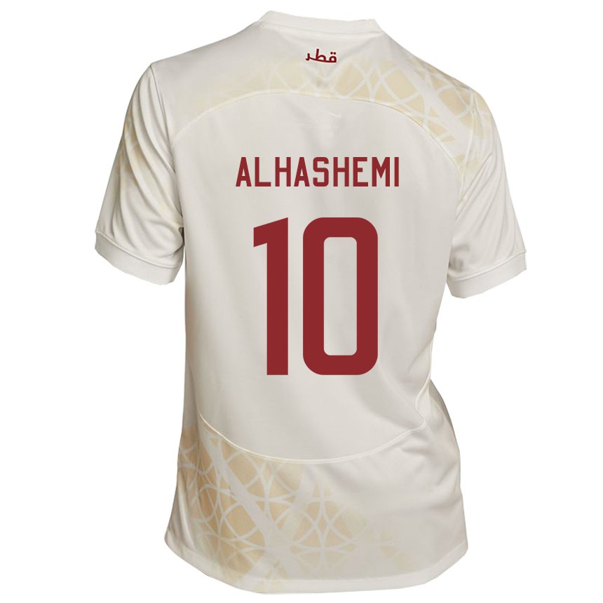 Homem Camisola Catari Suaad Alhashemi #10 Bege Dourado Alternativa 22-24 Camisa