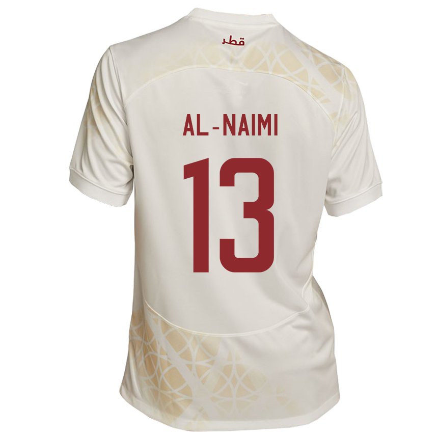 Homem Camisola Catari Zahra Al Naimi #13 Bege Dourado Alternativa 22-24 Camisa