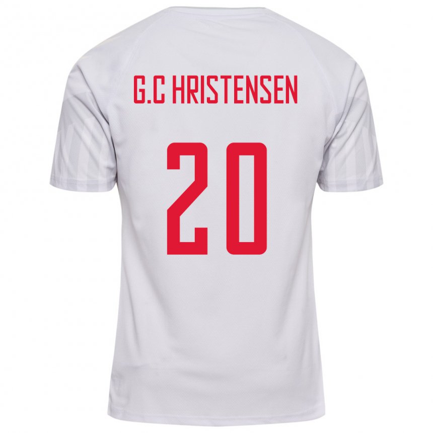 Homem Camisola Dinamarquesa Gustav Christensen #20 Branco Alternativa 22-24 Camisa
