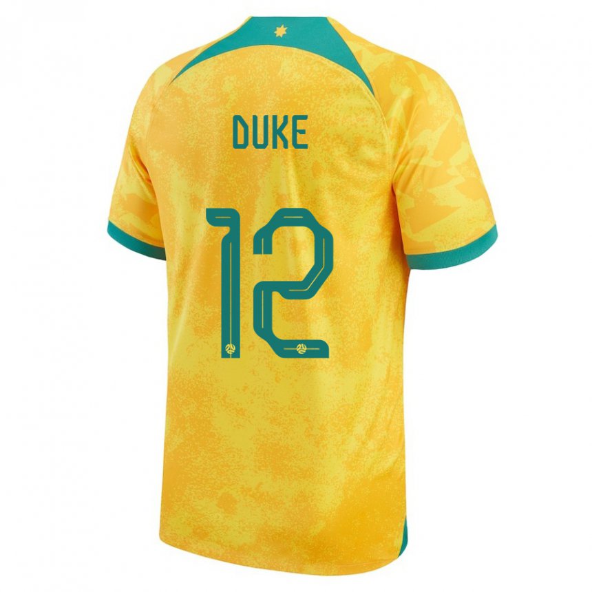Mulher Camisola Australiana Mitch Duke #12 Dourado Principal 22-24 Camisa