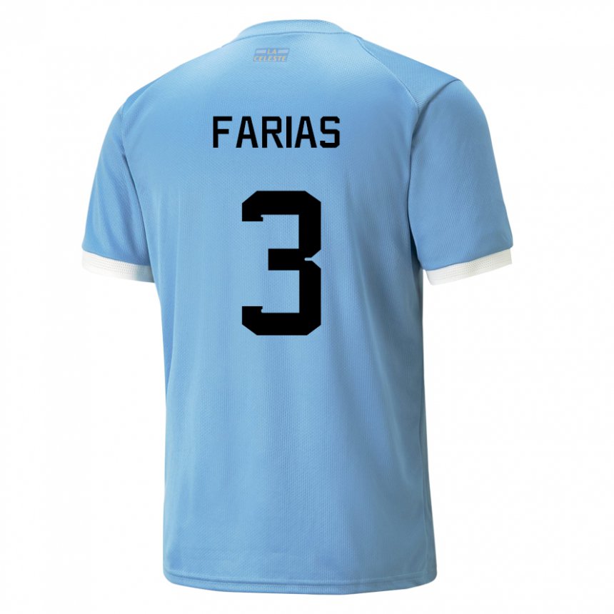 Mulher Camisola Uruguaia Daiana Farias #3 Azul Principal 22-24 Camisa