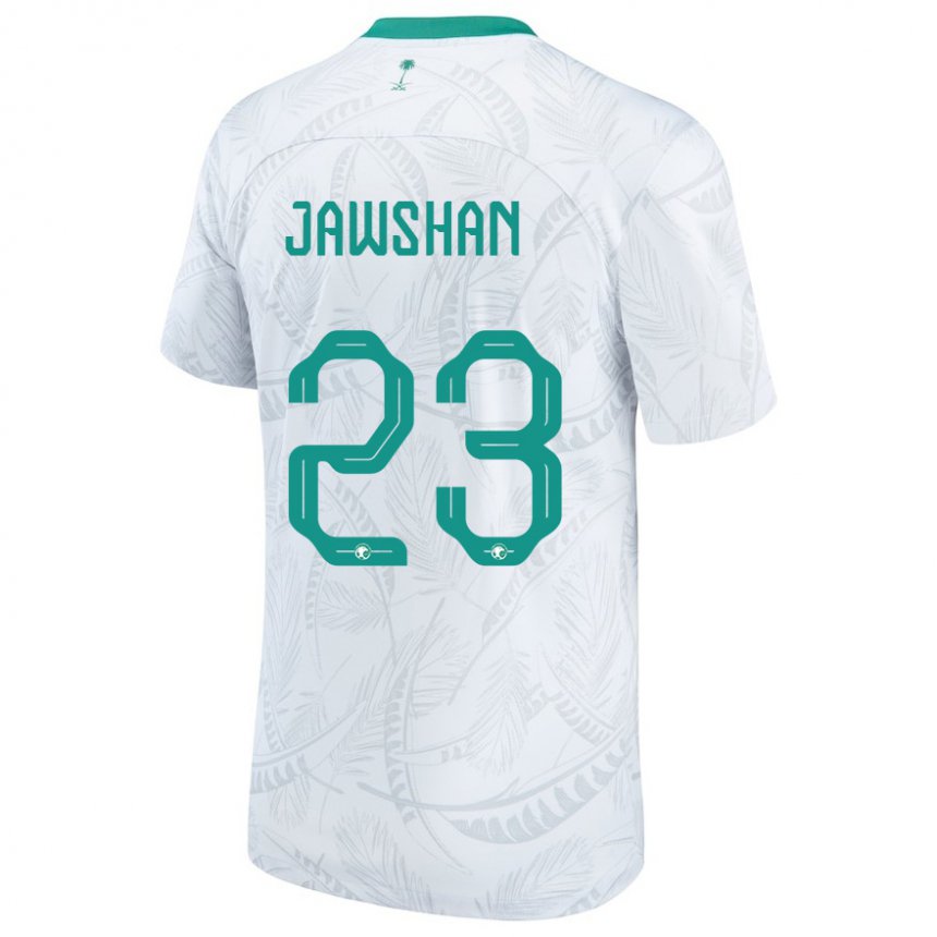 Mulher Camisola Saudita Yazeed Jawshan #23 Branco Principal 22-24 Camisa