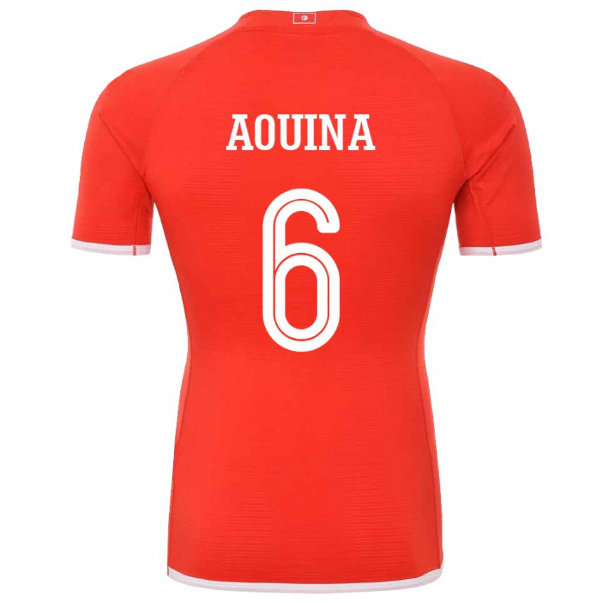 Mulher Camisola Tunisiana Rania Aouina #6 Vermelho Principal 22-24 Camisa