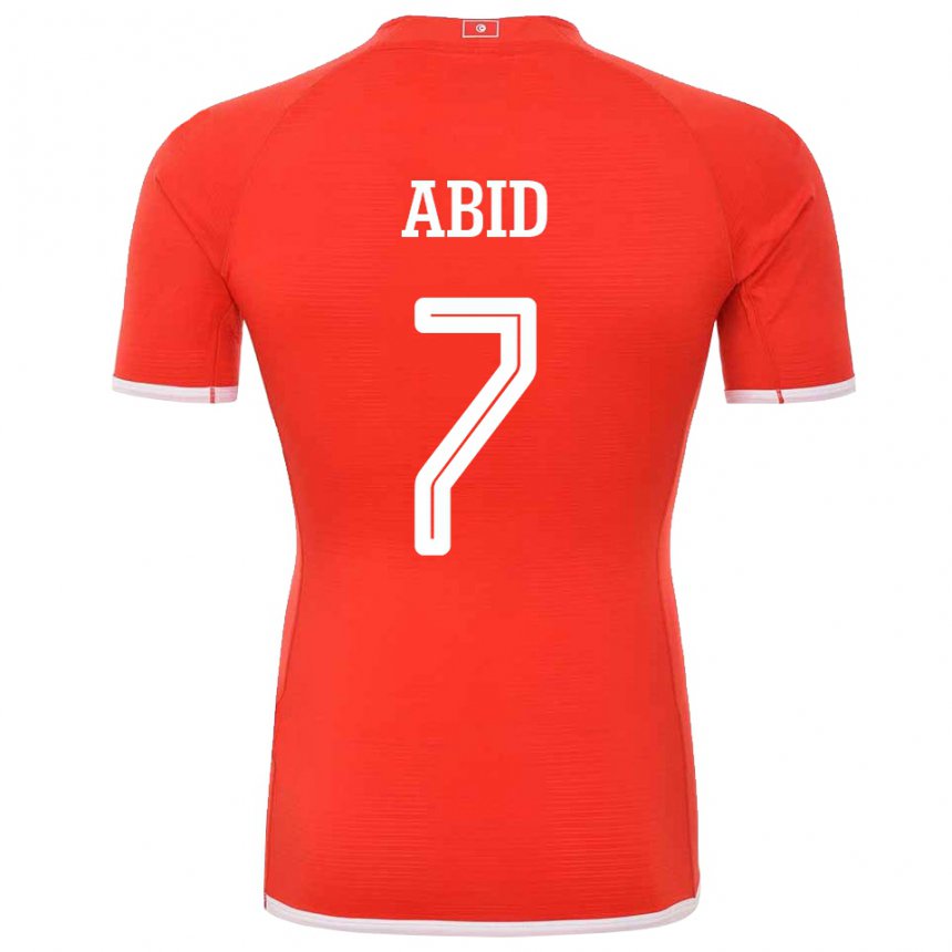 Mulher Camisola Tunisiana Aziz Abid #7 Vermelho Principal 22-24 Camisa