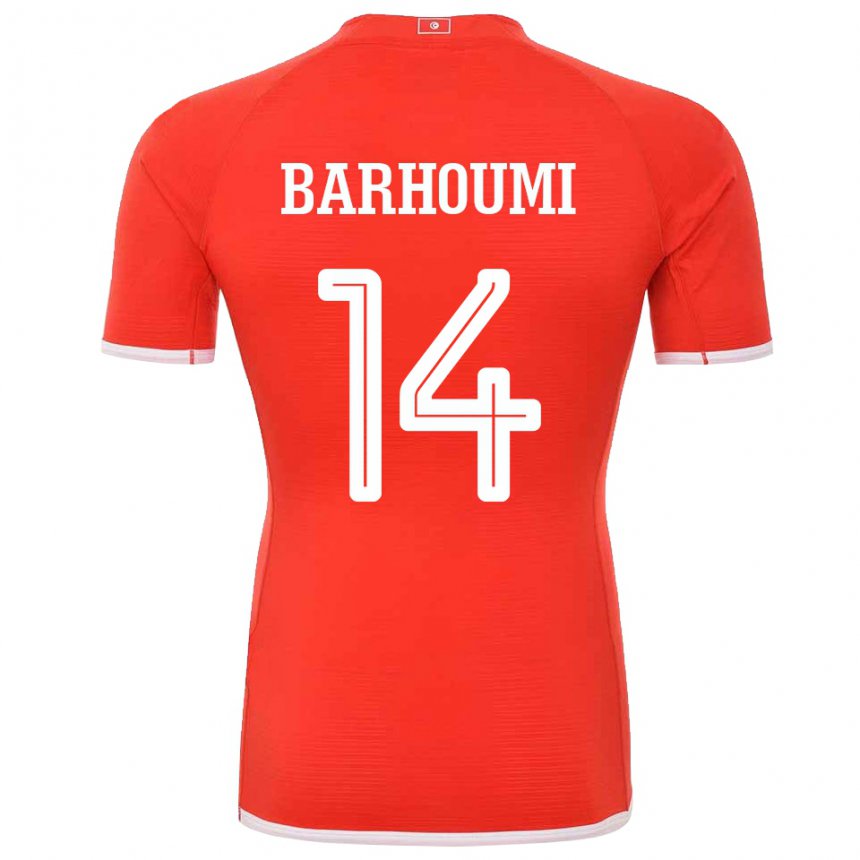 Mulher Camisola Tunisiana Salah Barhoumi #14 Vermelho Principal 22-24 Camisa