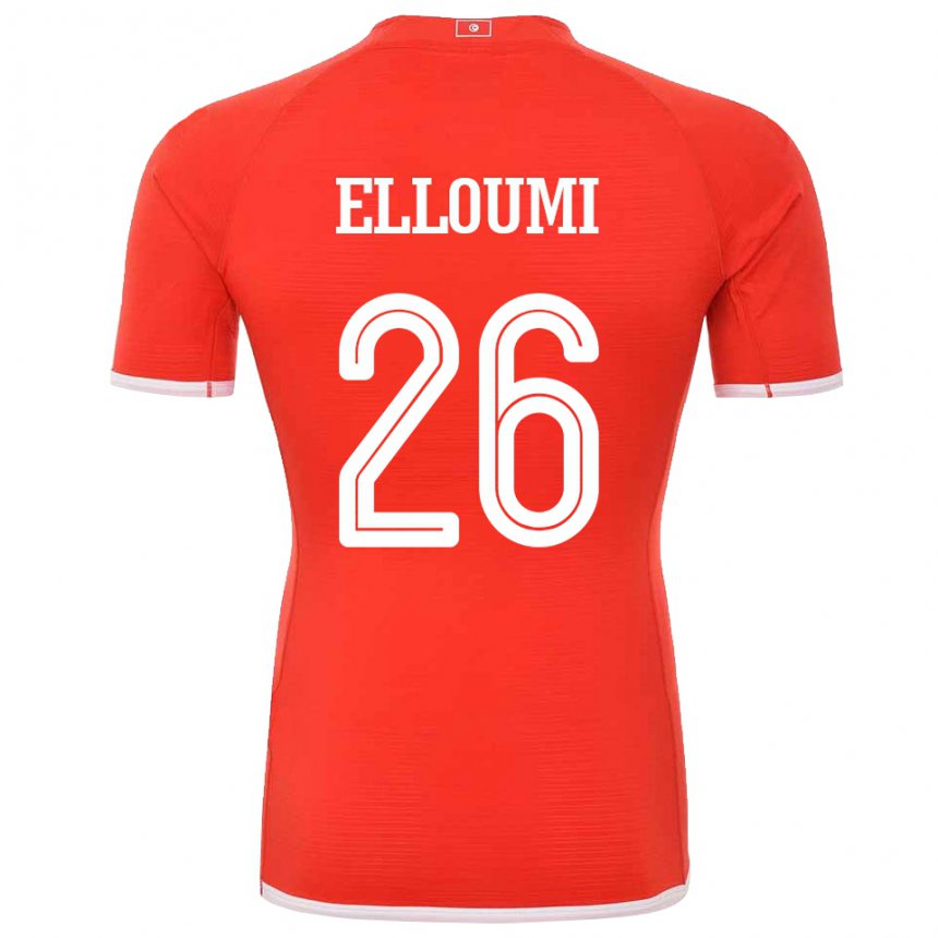 Mulher Camisola Tunisiana Khalil Elloumi #26 Vermelho Principal 22-24 Camisa
