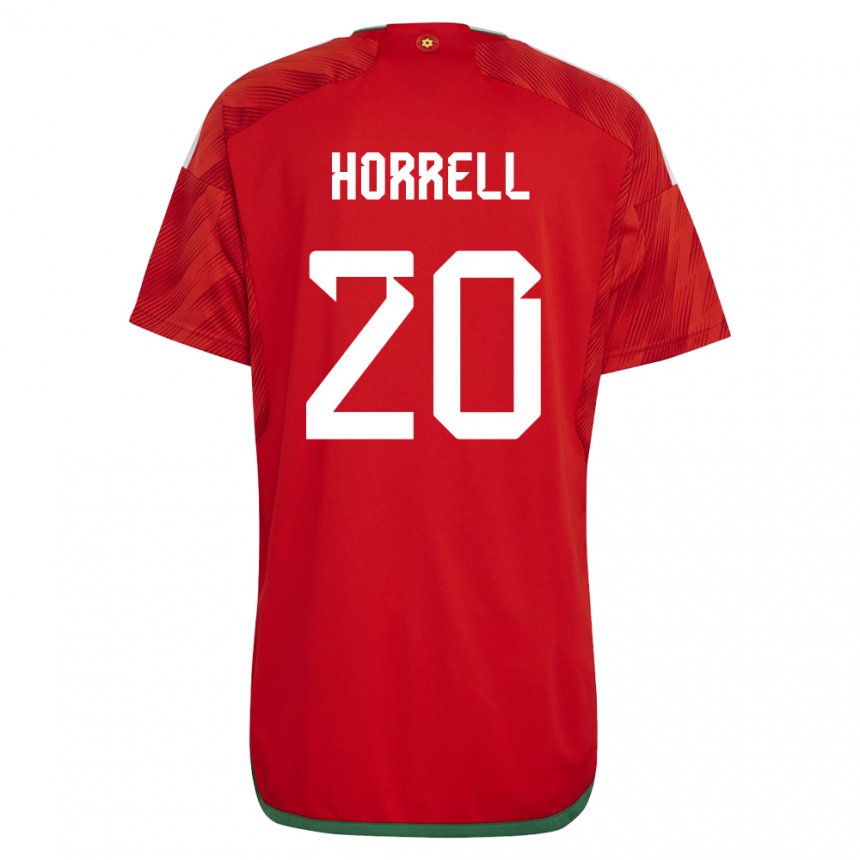 Mulher Camisola Galesa Grace Horrell #20 Vermelho Principal 22-24 Camisa